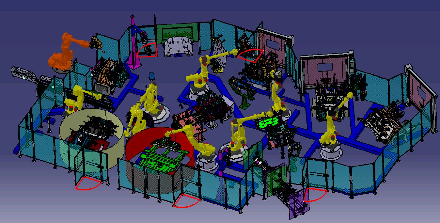 Robotic welding cell simulated by Sphinx engineers